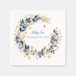 Servilleta De Papel Boho Stars Greenery Baby Shower 