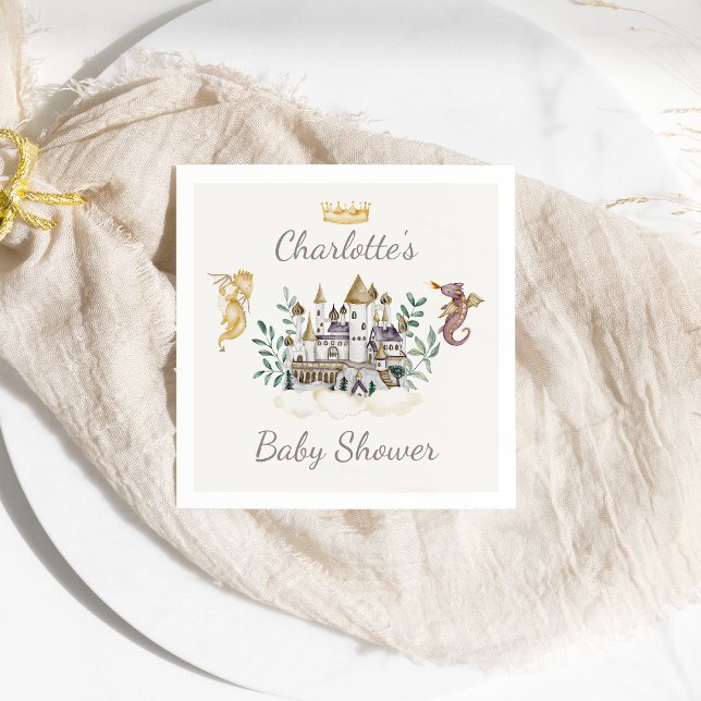 Servilleta De Papel Boho Storybook Dragon Baby Shower (Subido por el creador)