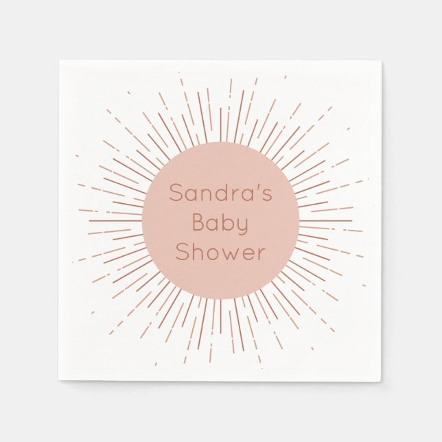 Servilleta De Papel Boho Sun Baby Shower (Anverso)