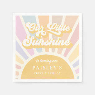 Servilleta De Papel Boho Sunshine 1er Viaje Alrededor Del Cumpleaños D