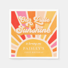 Servilleta De Papel Boho Sunshine 1er Viaje Alrededor Del Cumpleaños D