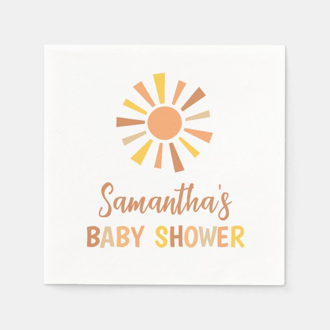Servilleta De Papel Boho Sunshine Baby Shower (Anverso)