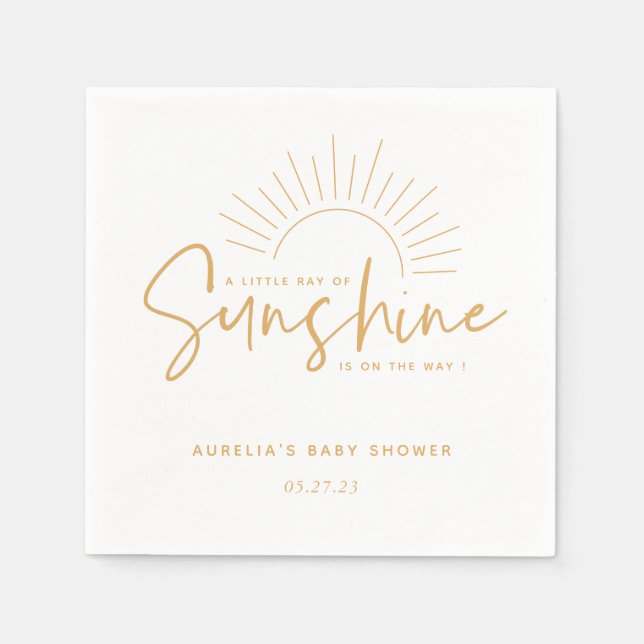 Servilleta De Papel Boho Sunshine Baby Shower (Anverso)