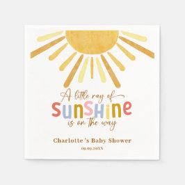 Servilleta De Papel Boho Sunshine Baby Shower amarillo