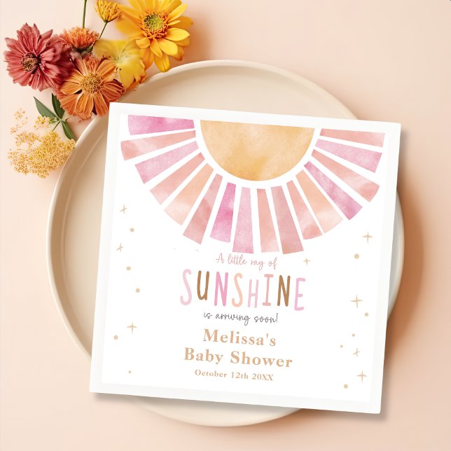 Servilleta De Papel Boho Sunshine Baby Shower Fiestas Napkins (Subido por el creador)