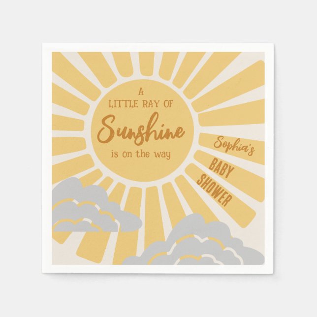 Servilleta De Papel Boho Sunshine Baby Shower Napkins (Anverso)
