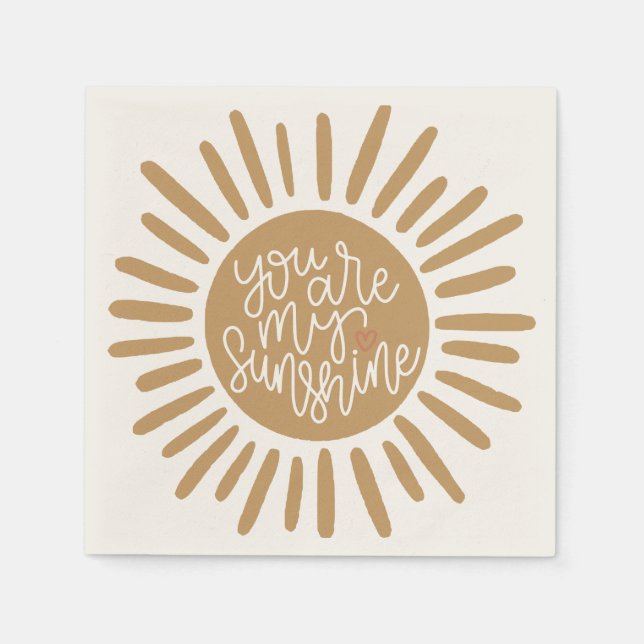 Servilleta De Papel boho sunshine para cumpleaños o ducha de bebé (Anverso)