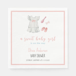 Servilleta De Papel Boho Sweet Pink Chica Set Baby Shower