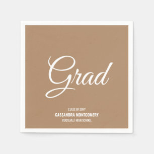 Servilleta De Papel Boho Tan Minimalista Partido de Graduación Moderno