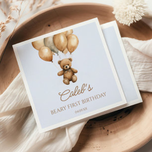 Servilleta De Papel Boho Teddy Bear Beary First Birday Party