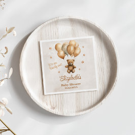 Servilleta De Papel Boho Teddy Bear con Globos Baby Shower