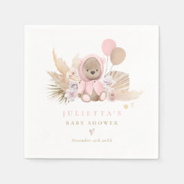 Servilleta De Papel Boho Teddy Bear Decoraciones de Baby Shower