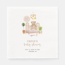 Servilleta De Papel Boho Teddy Bear Nursery Baby Shower