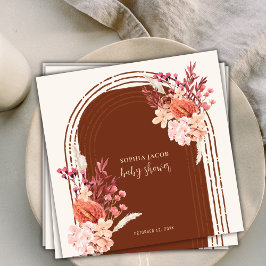 Servilleta De Papel Boho Terracotta Floral Arch Baby Shower