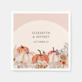 Servilleta De Papel Boho Terracotta Pampas Pumpkins Fall Wedding