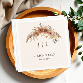 Servilleta De Papel Boho Terracotta Rust Fall Boda Floral