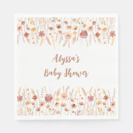 Servilleta De Papel Boho Terracotta Wildflower Baby Shower