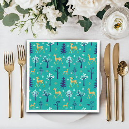 Servilleta De Papel Boho Trees Gold Deers Modern