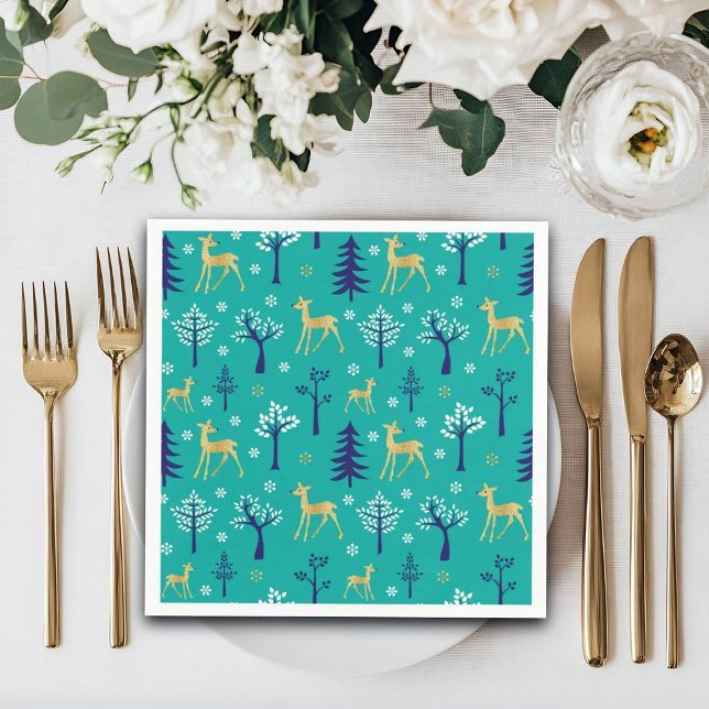 Servilleta De Papel Boho Trees Gold Deers Modern (Subido por el creador)