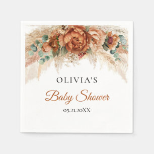 Servilleta De Papel Boho tropical terracota burgundy Rust Bebé ducha