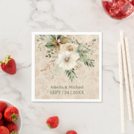 Servilleta De Papel Boho Vintage Boda Botánico Floral