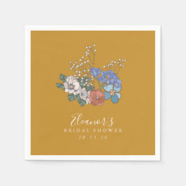 Servilleta De Papel Boho Vintage Floral Amarillo Ducha de Novia Person