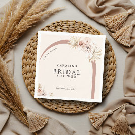 Servilleta De Papel Boho Watercolor Floral Modern Arch Bridal Shower