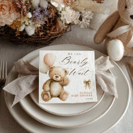 Servilleta De Papel Boho We Can Bearly Wait Teddy Bear Baby Shower