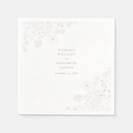 Servilleta De Papel Boho Wildflower Boda de acuarela moderna