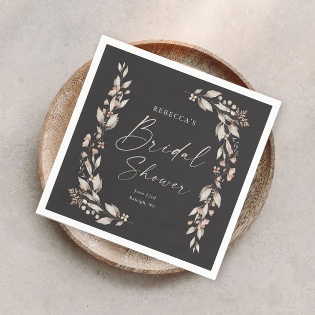 Servilleta De Papel Boho Wildflower Elegant Wedding Bridal Shower (Boho wildflower floral elegant wedding bridal shower napkins.)
