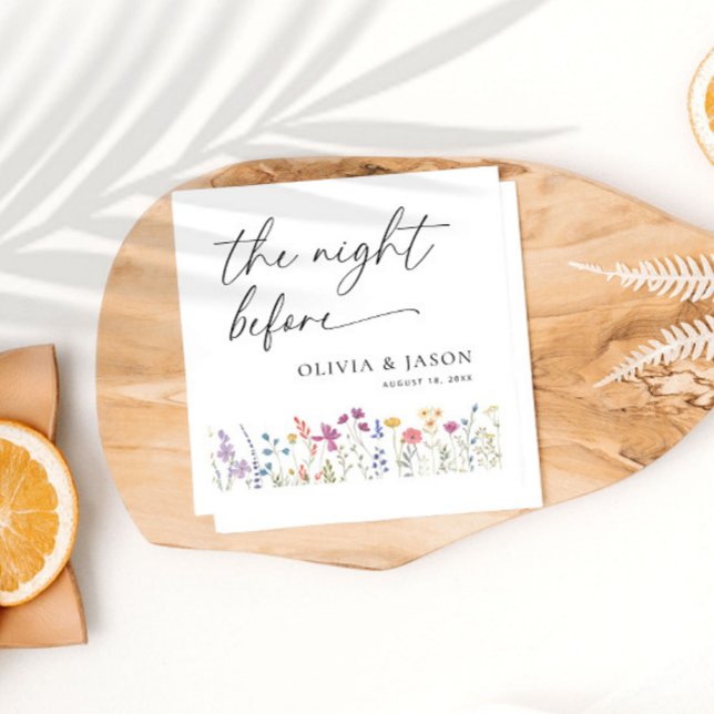 Servilleta De Papel Boho Wildflower Ensayo Cena Napkins (Subido por el creador)