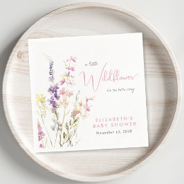 Servilleta De Papel Boho Wildflower Watercolor Baby Shower Napkins