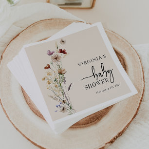 Servilleta De Papel Boho Wildflowers Baby Shower