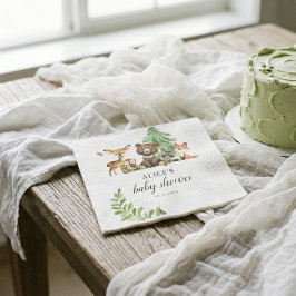 Servilleta De Papel Boho Woodland Animals Rustic Baby Shower Napkins