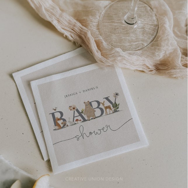 Servilleta De Papel Boho Woodland Baby Shower Bear Baby Shower (Subido por el creador)