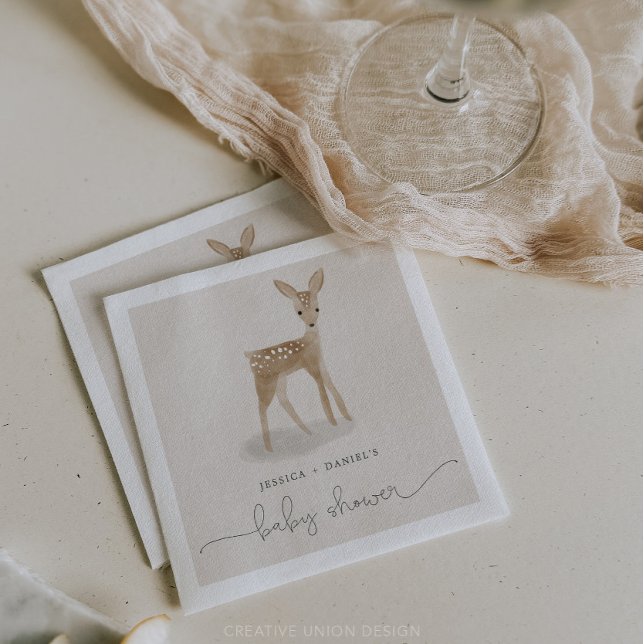 Servilleta De Papel Boho Woodland Baby Shower Cocktail Napkin (Subido por el creador)