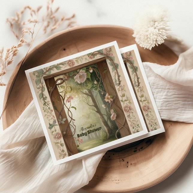 Servilleta De Papel Boho Woodland Forest Baby Shower (Subido por el creador)