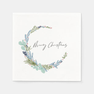 Servilleta De Papel Boho Wreath Feliz Navidad Diseño moderno