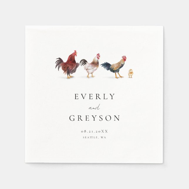 Servilleta De Papel Boho y el Boda ruso del pollo (Anverso)