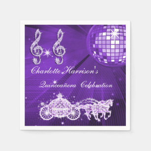 Servilleta De Papel Bola de Disco, Princesa Carruaje y Caballos Quince