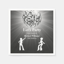 Bola de Disco Retro Vintage Cumpleaños 50 Negro Bl