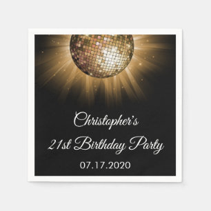 Servilleta De Papel Bola de discoteca de la chispa del oro de la