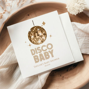 Servilleta De Papel Bola de Discoteca de Oro 'Disco Baby' Baby Shower