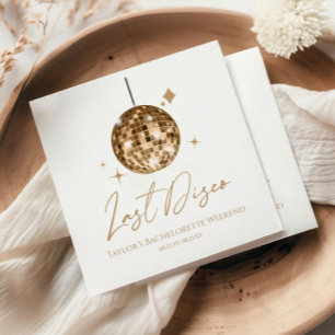 Servilleta De Papel Bola de Discoteca de Oro Última Fiesta de Soltera