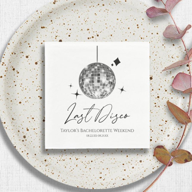 Servilleta De Papel Bola de discoteca de plata última fiesta de solter (Subido por el creador)