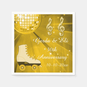 Servilleta De Papel Bola de discoteca del oro y aniversario de los