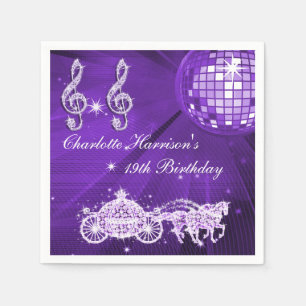 Servilleta De Papel Bola de Discoteca, Princesa Entrenadora & Caballos