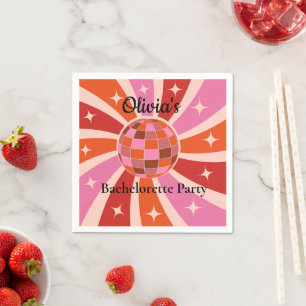 Servilleta De Papel bola de discoteca retro personalizada para despedi