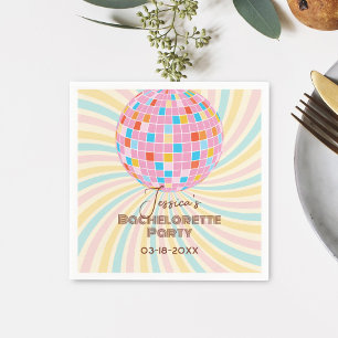 Servilleta De Papel Bola de discoteca rosa fiesta de soltera retro gro