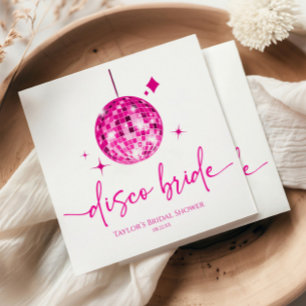 Servilleta De Papel Bola de discoteca rosa Novia de discoteca Despedid